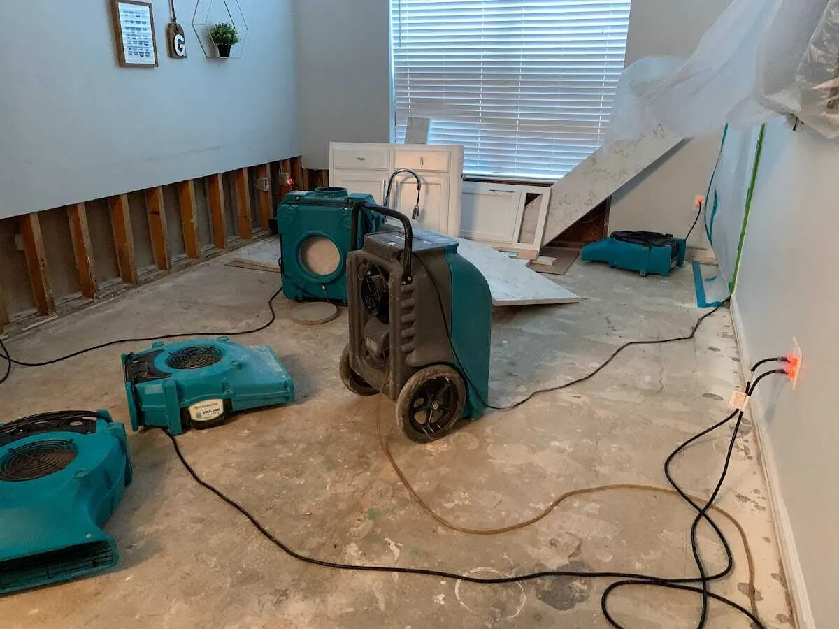 Dehumidifier in flood-cut room for Water Extraction & Removal in Brownwood